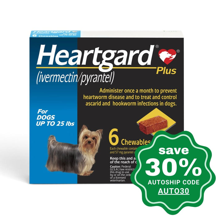 Heartgard - Plus Chewable Tablets For Dogs Up To 25 Lbs 6 Tabs