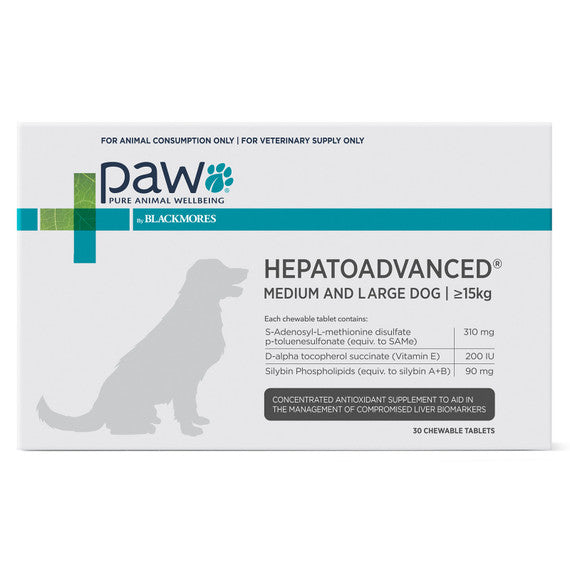 Blackmores PAW - 中大型犬專用補充品 - HepatoAdvanced 肝臟健康 - 30 片