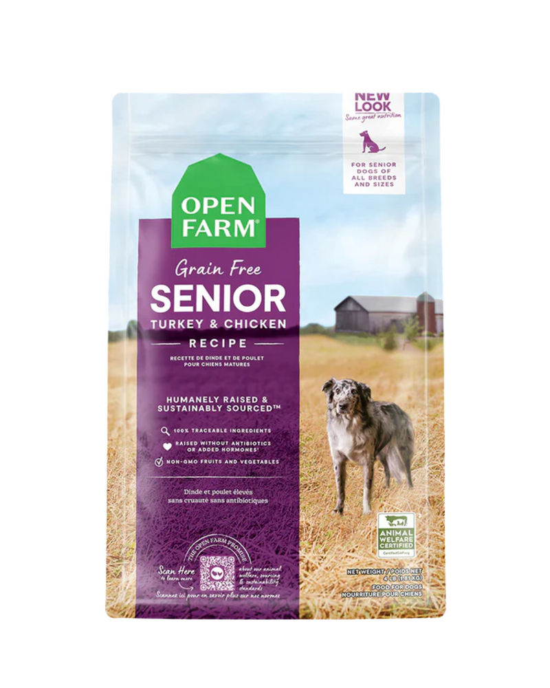 Open Farm - 老年犬乾糧 - 無穀物火雞雞肉配方 - 22磅