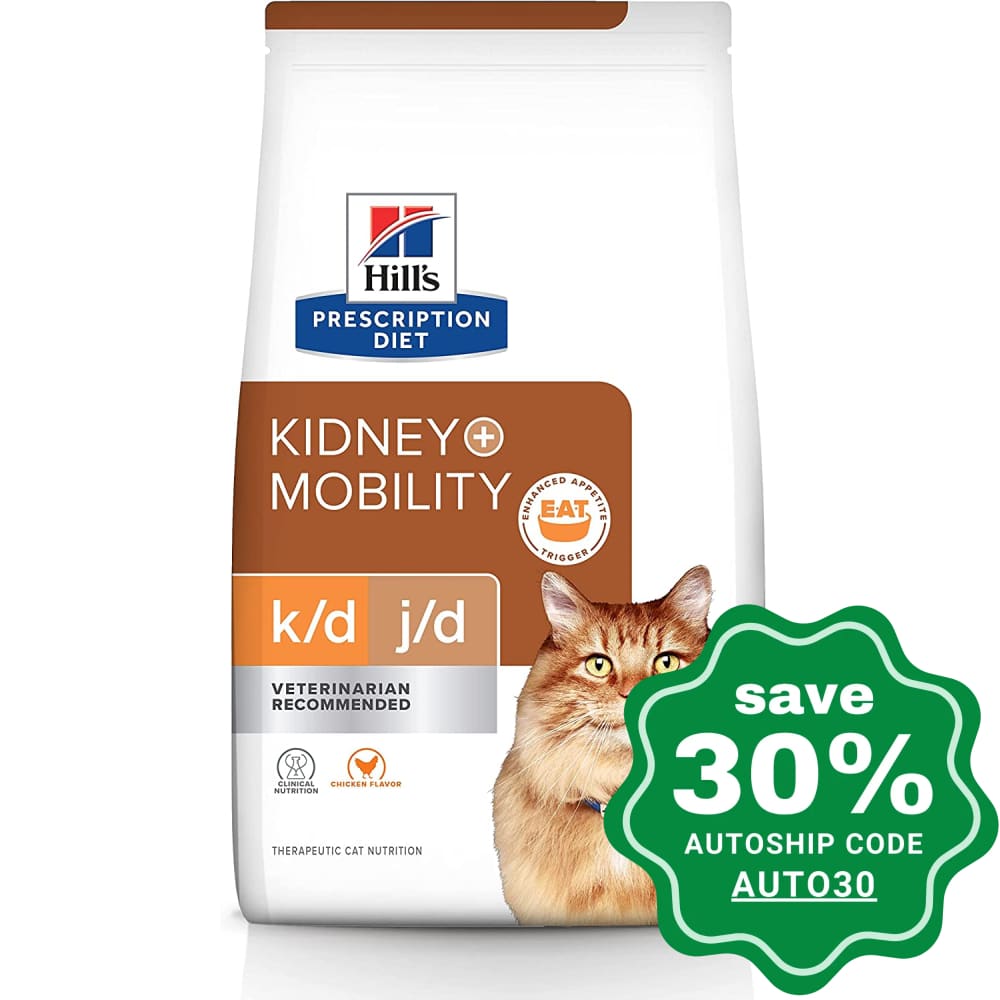 Hills Prescription Diet - Dry Cat Food Feline K/d + J/d (Kidney & Mobility) 6.35Lbs Cats