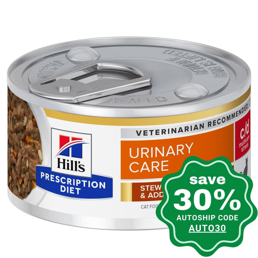 Hills Prescription Diet - Wet Cat Food Feline C/d Stress Urinary Care Chicken Stew Can 2.9Oz (Min.