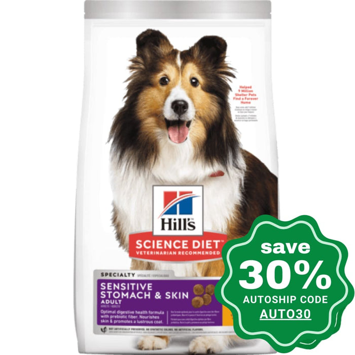 Hill's Science Diet - Dry Dog Food - Adult Sensitive Stomach & Skin - 30LBs - PetProject.HK