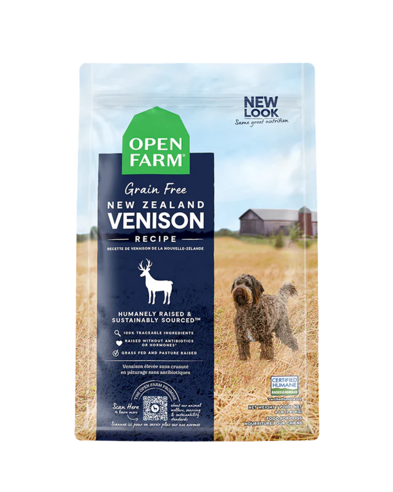 Open Farm - 狗乾糧 - 無穀物紐西蘭鹿肉配方 - 22磅