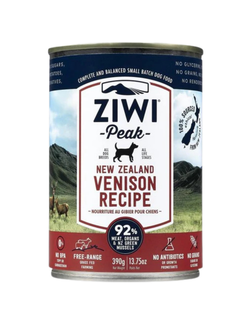 Ziwipeak - 濕潤鹿肉配方罐裝狗糧 - 390克（至少12罐）