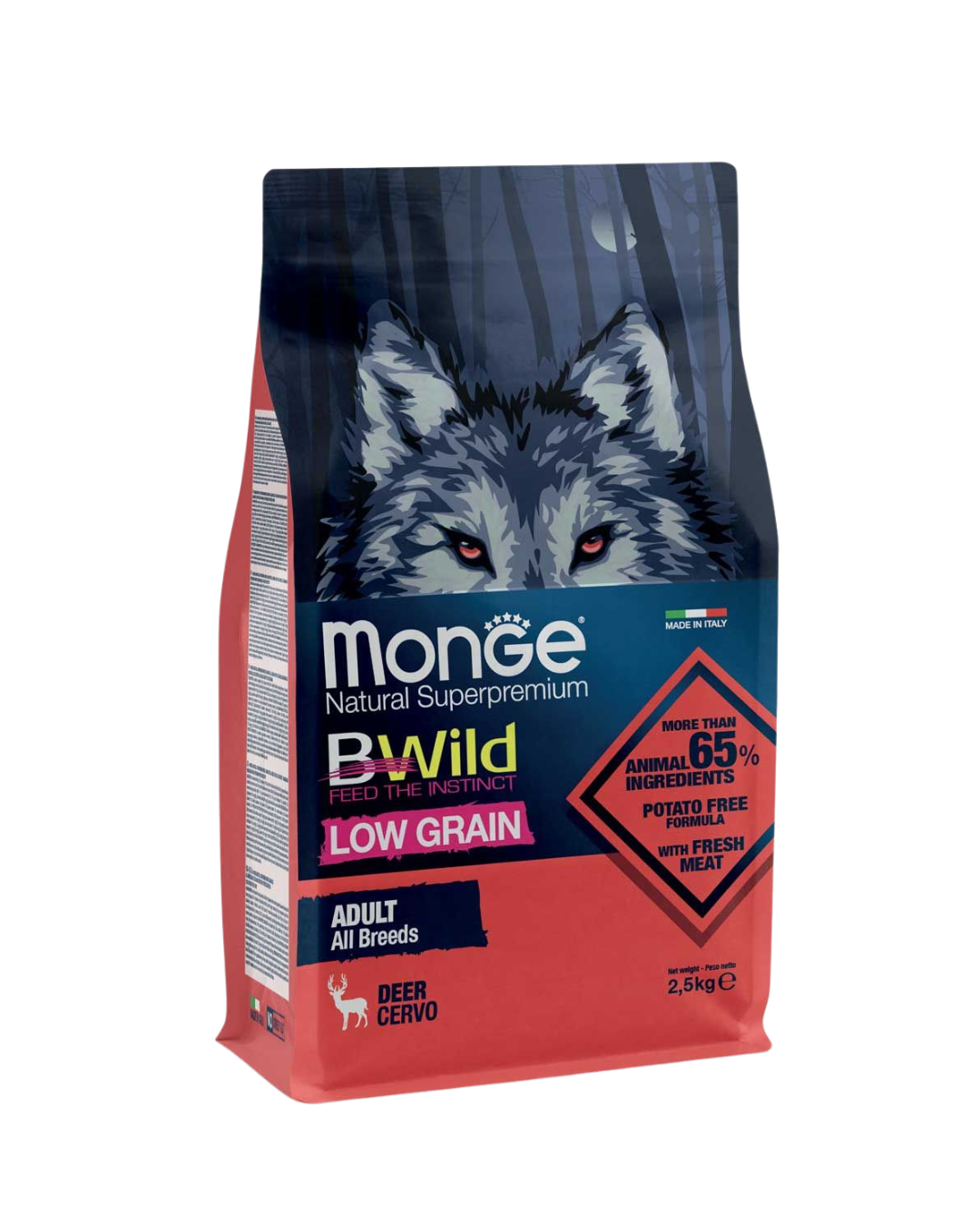 Monge - BWild All Breeds Adult Dry Dog Food - Wild Deer Recipe - 15KG - PetProject.HK