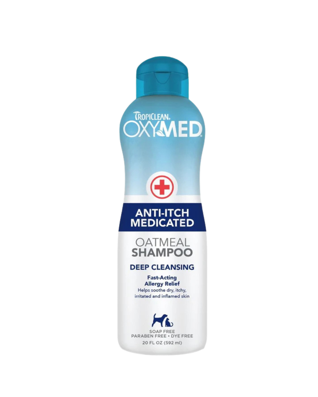 Tropiclean - Oxymed Anti-itch Medicated - Oatmeal Shampoo For Adult Dogs and Cats - 12OZ