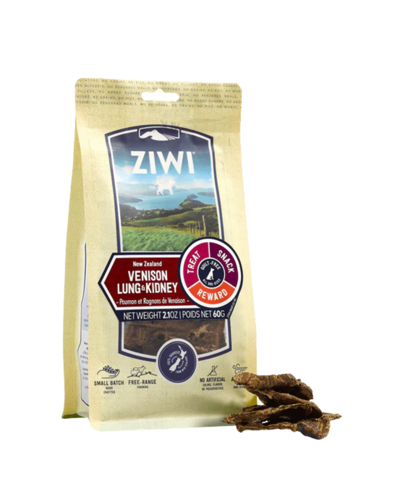 Ziwipeak - 風乾狗狗口腔保健點心 - 鹿肉肺腎 - 60克