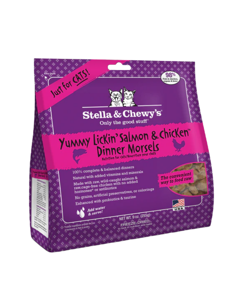 Stella &amp; Chewy's - 美味舔舔鮭魚雞肉貓糧 - 18盎司 [有效期限至：2026年1月27日]