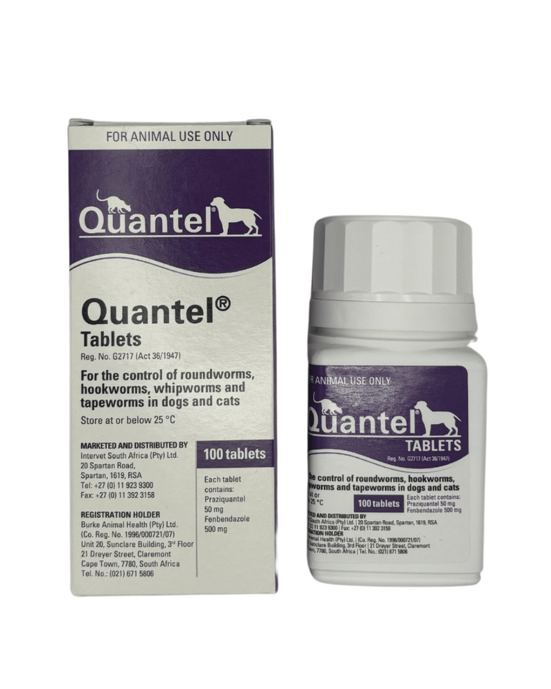 Chanelle - Quantel - Round and Tape Dewormer for Pets (100 tabs)