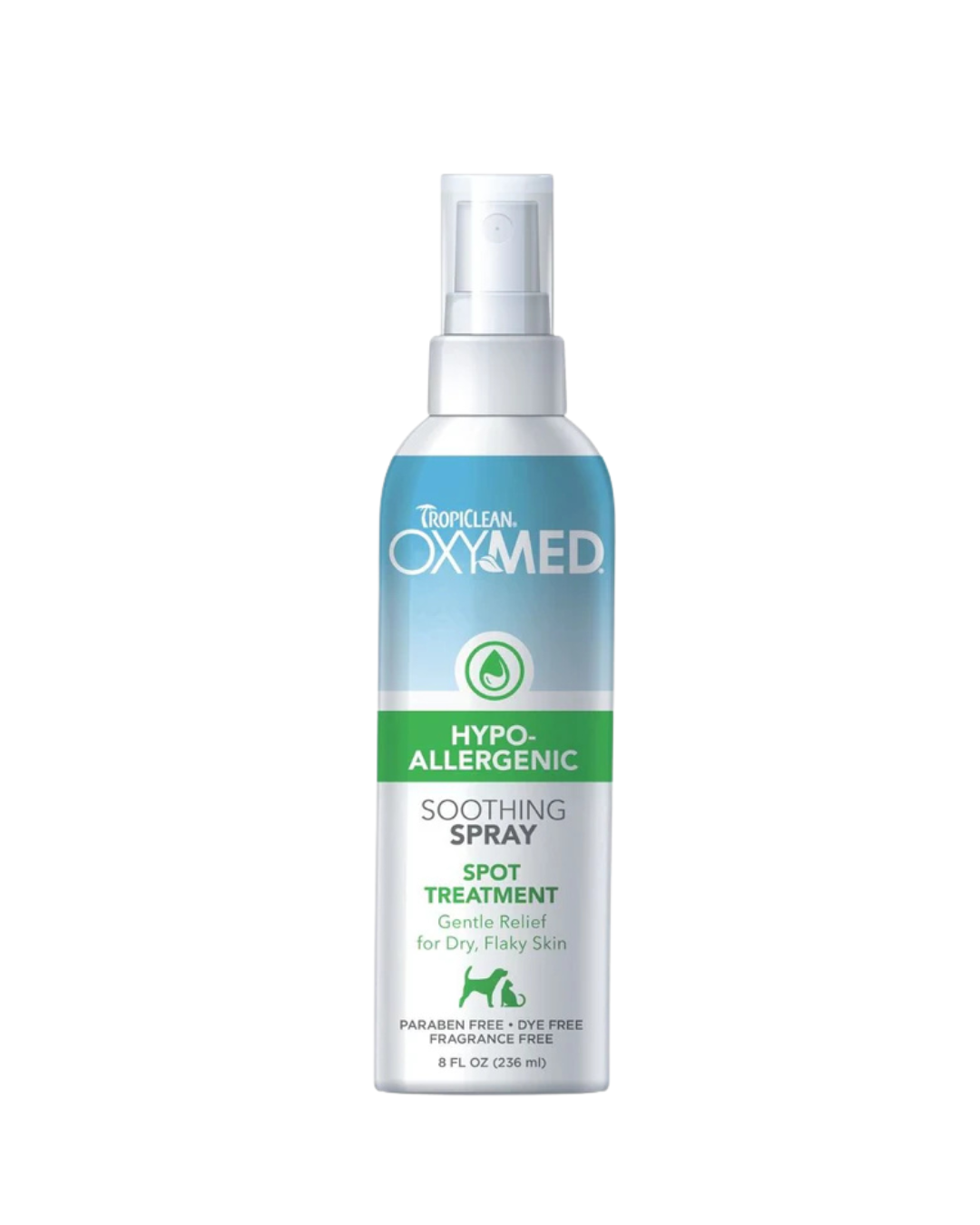 Tropiclean - Oxymed 低過敏性 - 舒緩噴霧，適用於所有生命階段的貓狗 - 8盎司