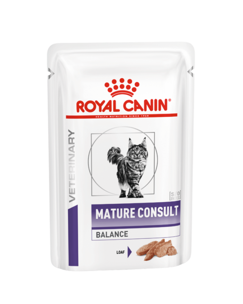 Royal Canin - Vet Care Nutrition Loaf Pouch Wet Food for Mature Consult Balance Cats - 85G (Min. 12 Pouches)