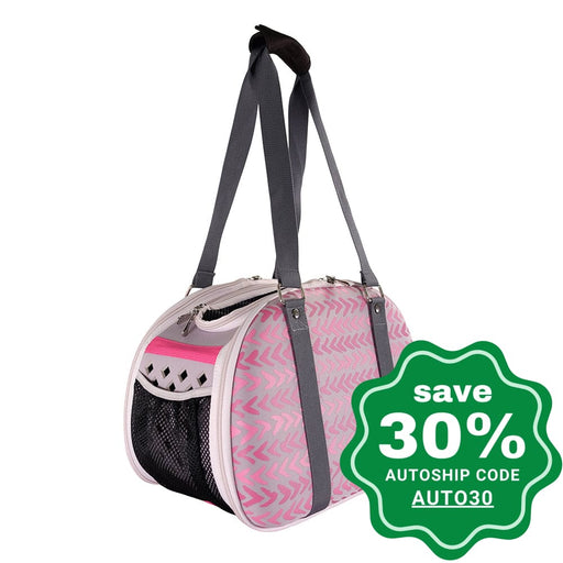 Ibiyaya - Pet Hardshell Travel Carrier - Pink Chevron - PetProject.HK