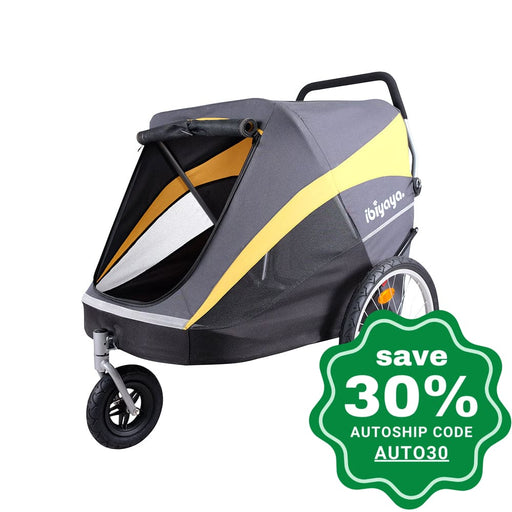 Ibiyaya - The Hercules Heavy Duty Pro Pet Stroller 2.0 Yellow-Gray Up To 50Kg Dogs & Cats