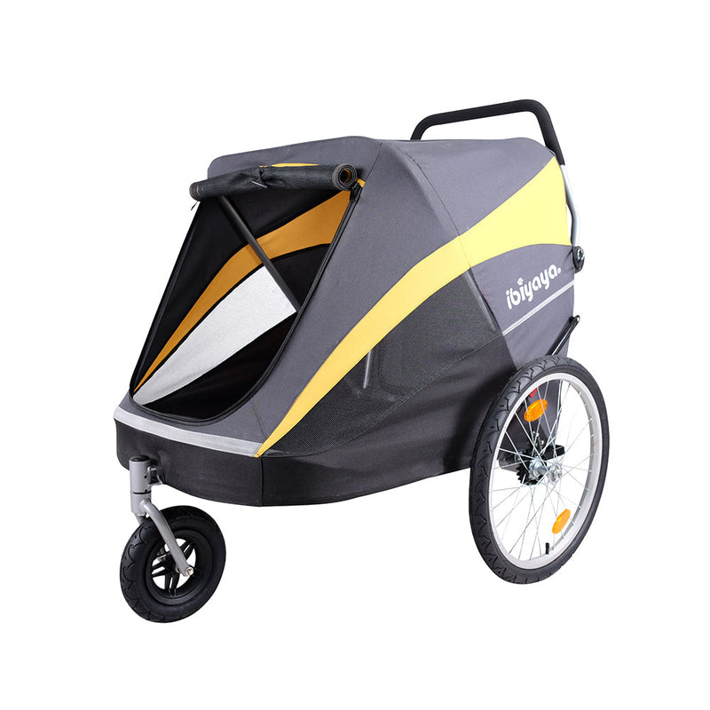 Ibiyaya - The Hercules Heavy Duty Pro Pet Stroller 2.0 Yellow-Gray Up To 50Kg Dogs & Cats