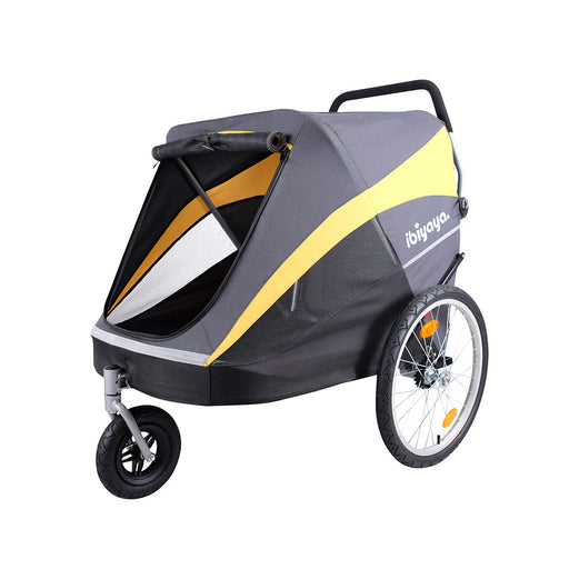 Ibiyaya - The Hercules Heavy Duty Pro Pet Stroller 2.0 Yellow-Gray Up To 50Kg Dogs & Cats