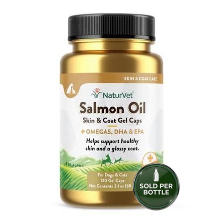 NaturVet Salmon Oil Gel Caps 120's - 1 Bottle