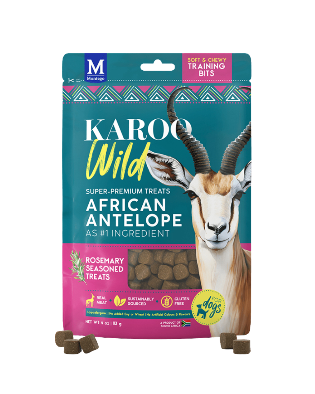 Karoo Wild - 狗狗零食 - 非洲羚羊肉零食 - 迷迭香訓練顆粒 - 113克