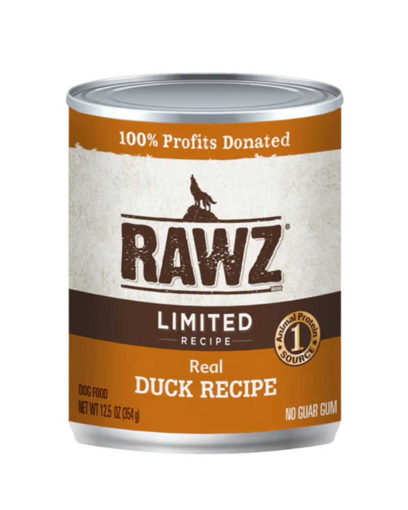 Rawz - 狗狗用濕糧 - 限量真鴨罐頭配方 - 354公克（至少12罐）