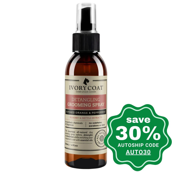 Ivory Coat - Detangling Grooming Spray For Dog Ripened Orange & Peppermint 120Ml (Min. 2 Bottles)