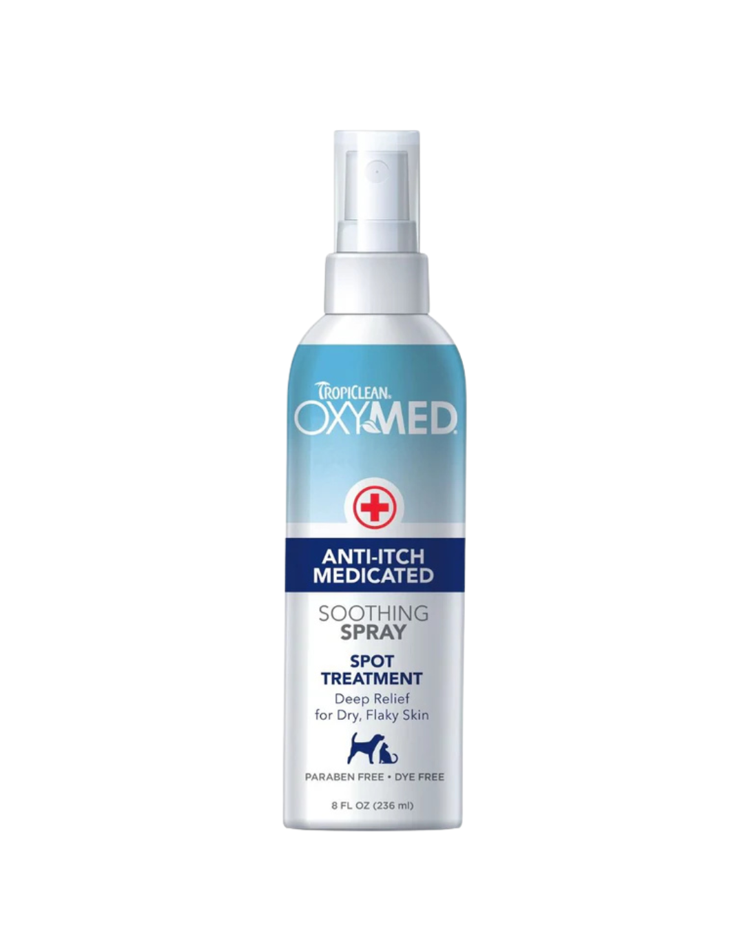 Tropiclean - Oxymed Anti-itch Medicated - Soothing Spray For Adult Dogs and Cats - 8OZ