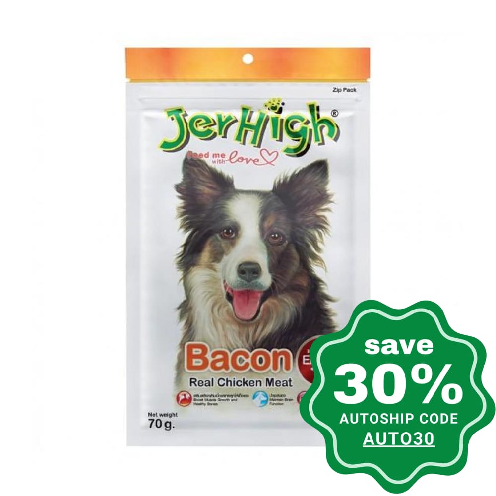 Jerhigh - Dry Dog Treats Real Chicken Meat With Bacon 70G Dogs