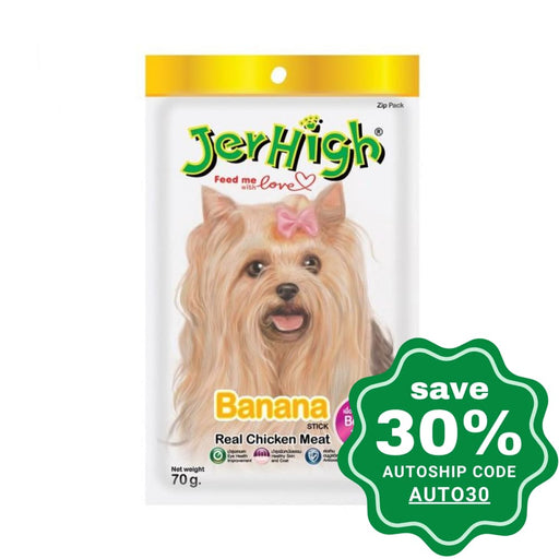 Jerhigh - Dry Dog Treats Real Chicken Meat With Banana 70G Dogs