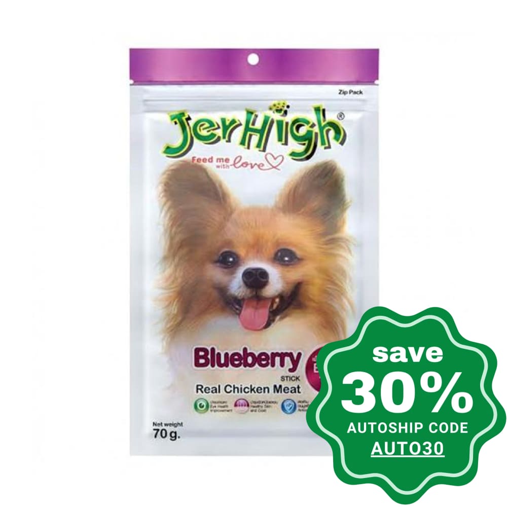 Jerhigh - Dry Dog Treats Real Chicken Meat With Blueberry 70G Dogs