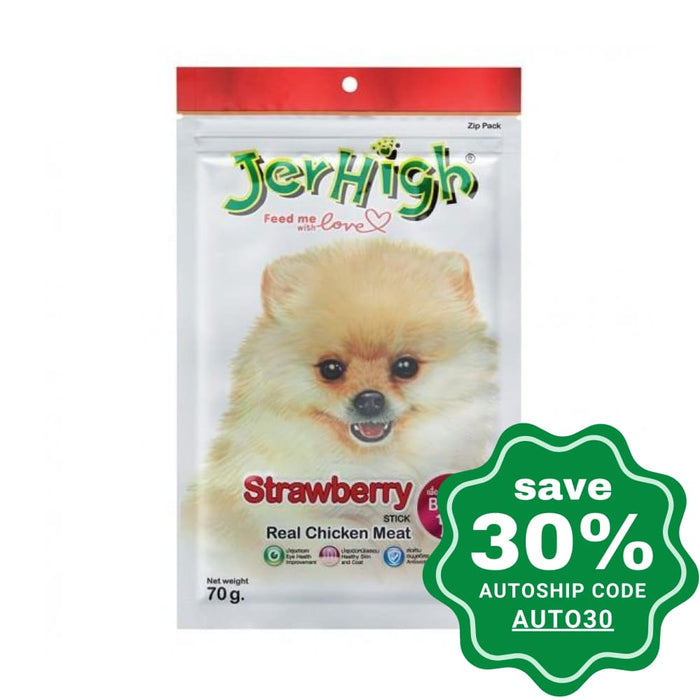 Jerhigh - Dry Dog Treats Real Chicken Meat With Strawberry 70G Dogs