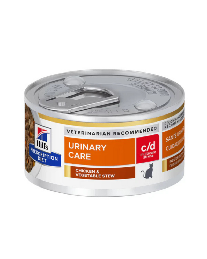 Hill's Prescription Diet - Wet Cat Food - Feline c/d Urinary Multi Care Canned - Chicken & Vegetable Stew - 2.9OZ (min. 24 cans)
