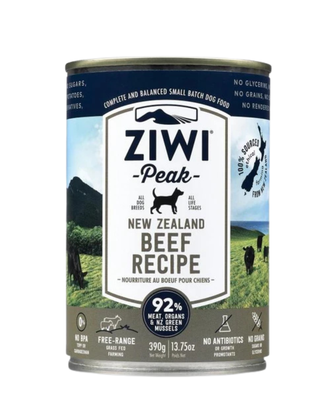 Ziwipeak - Moist BEEF Recipe Canned Dog Food - 390G (min. 12 cans) - PetProject.HK