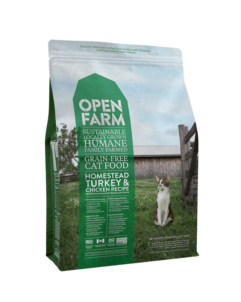 Open Farm - Dry Food for Cats - Grain Free Homestead Turkey & Chicken Recipe - 8LB