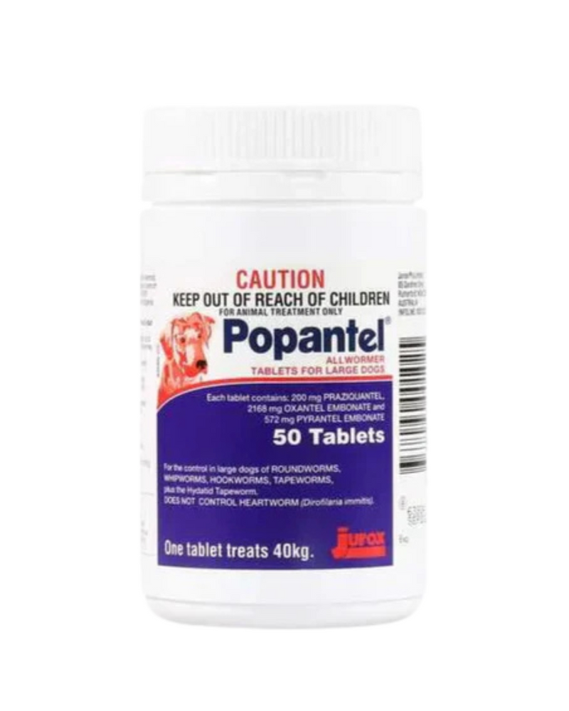 Popantel Allwormer - Parasite Control for Large Dogs - 50TABS