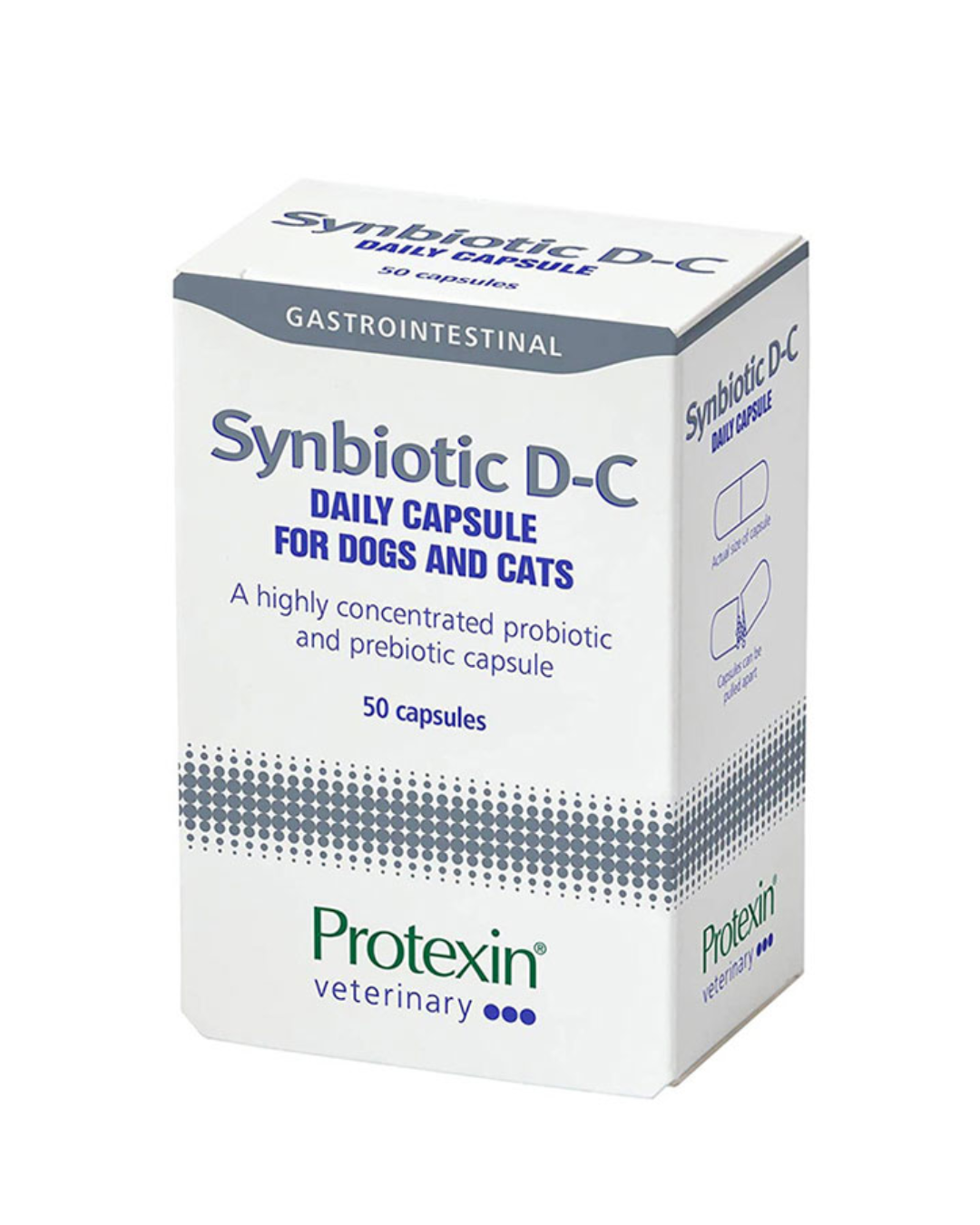 Protexin - 狗和貓補充劑 - Synbiotic DC 益生菌和益生元 - 50 粒膠囊