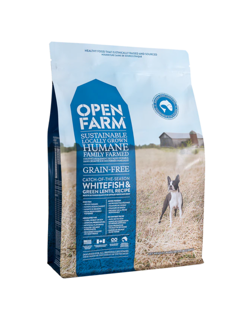 Open Farm - 狗狗乾糧 - 無穀物當季捕捉白魚和綠扁豆配方 - 22磅