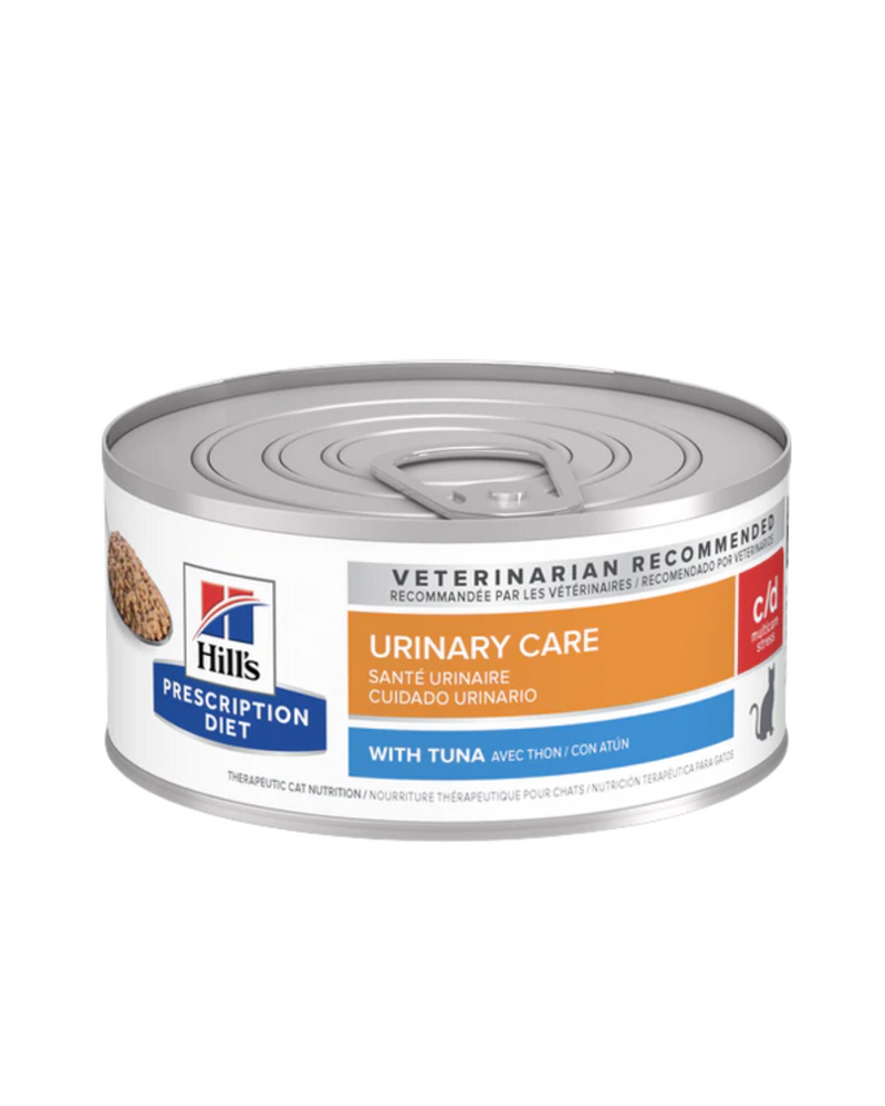 Hill's Prescription Diet - Wet Cat Food - Feline c/d Urinary Multicare Stress Canned with Tuna - 5.5OZ (min. 24 cans)