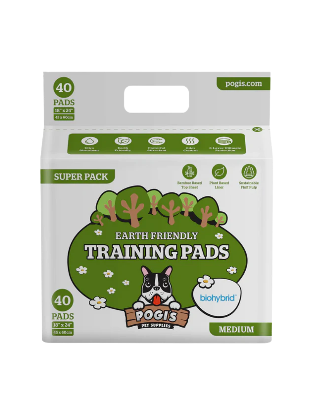Pogi's Pet Supplies - Pee Pads - Medium (18' x 24') 40 Pack