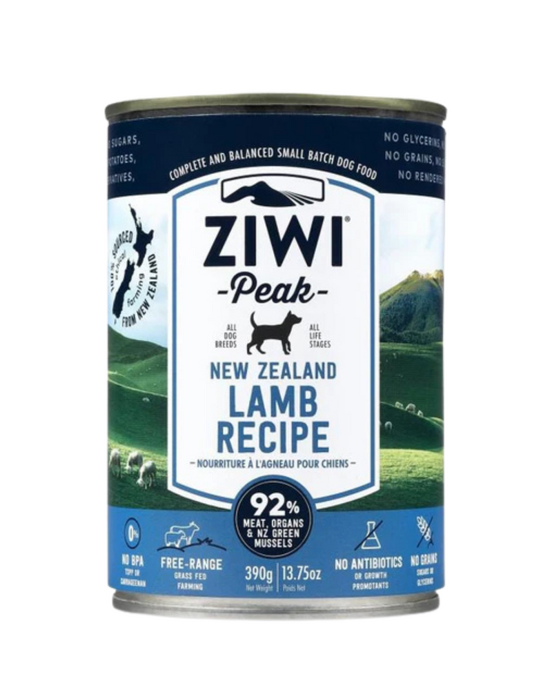 Ziwipeak - 濕潤羊肉配方罐裝狗糧 - 390克（至少12罐）
