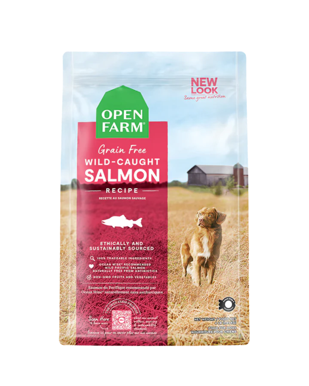 Open Farm - Dry Food for Dogs - Grain Free Wild-Caught Salmon Recipe - 22LB
