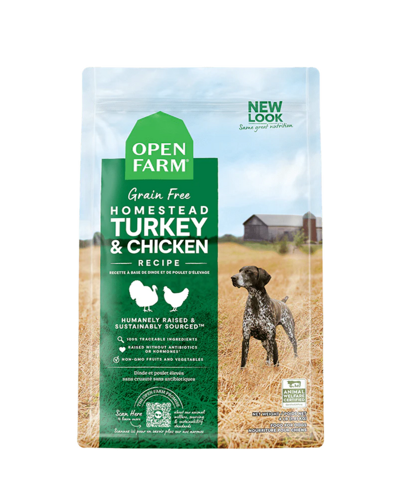 Open Farm - 狗乾糧 - 無穀物 Homestead 火雞和雞肉配方 - 22 磅