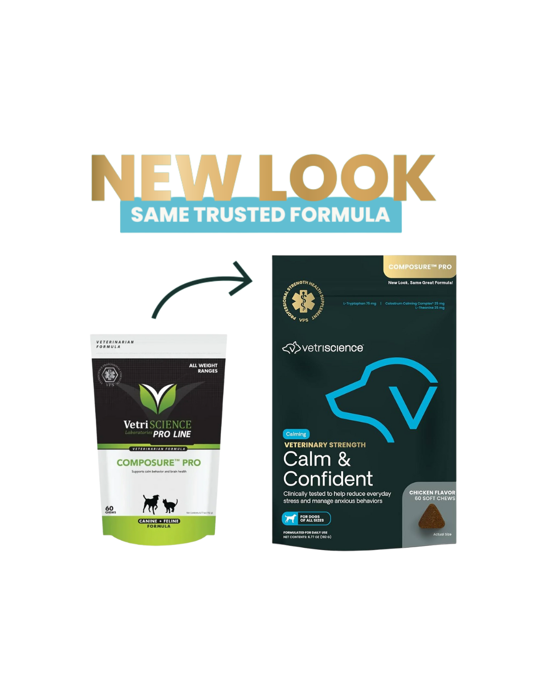 VetriScience - 犬貓行為營養補充品 - Composure PRO 全體重範圍咀嚼錠 - 60 片