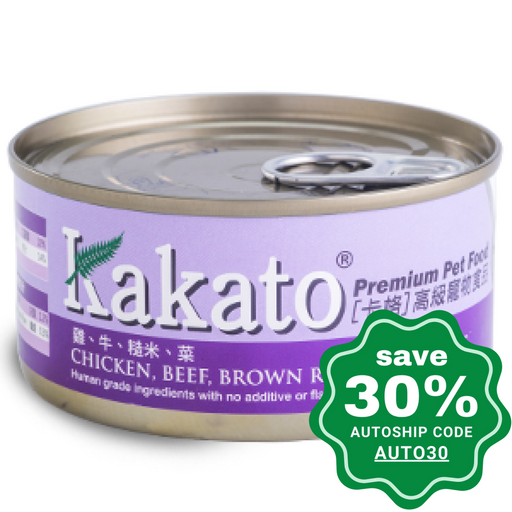 Kakato - Canned Dog and Cat Food - Chicken, Beef, Brown Rice & Vegetables - 170G (48 Cans) - PetProject.HK