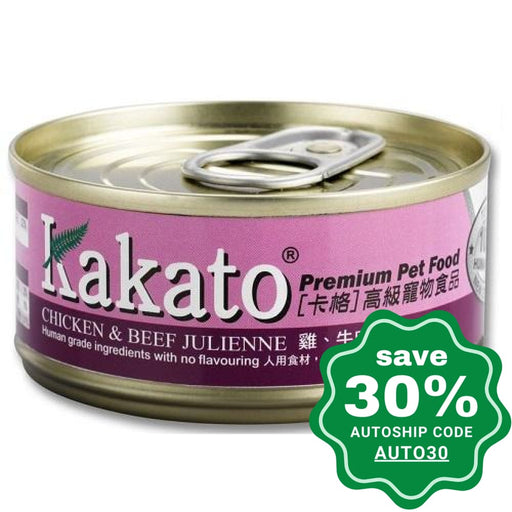 Kakato - Canned Dog and Cat Food - Chicken & Beef Julienne - 170G (48 Cans) - PetProject.HK