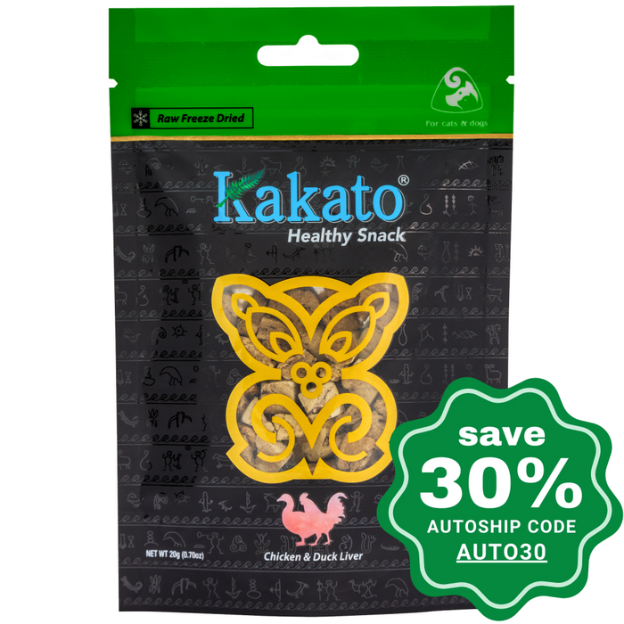 Kakato - Freeze Dried Snacks For Dogs & Cats Chicken Liver Duck 20G