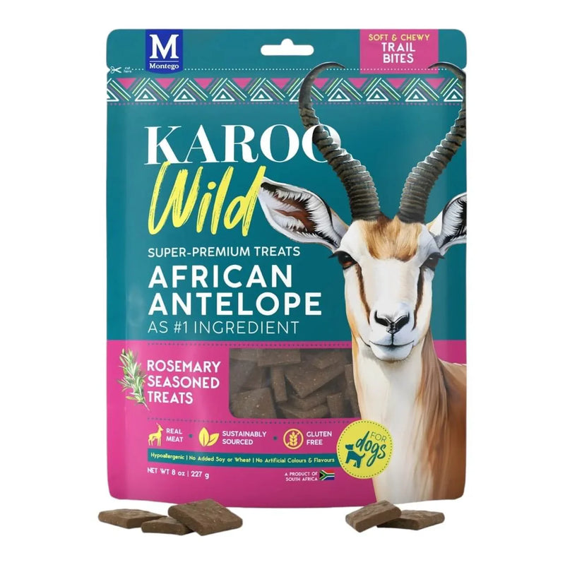 Karoo Wild - Treats for Dogs - African Antelope Meat Snack - Rosemary Trail Bites - 227G