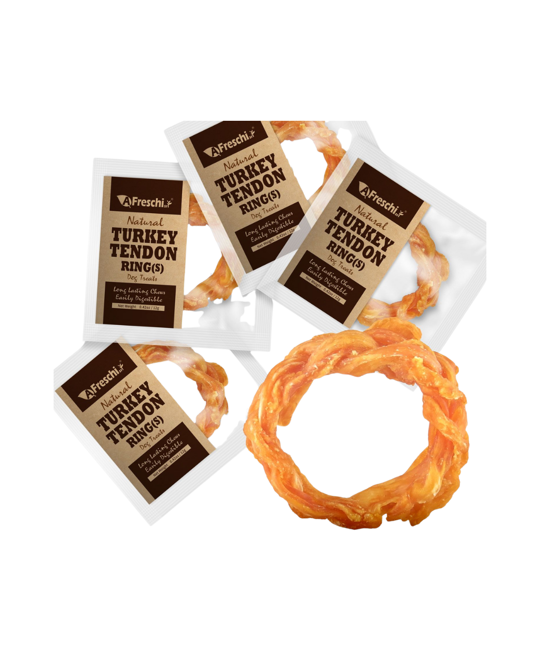 A Freschi Srl Dog Treats - Natural Turkey Tendon Rings (S) 12g - PetProject.HK
