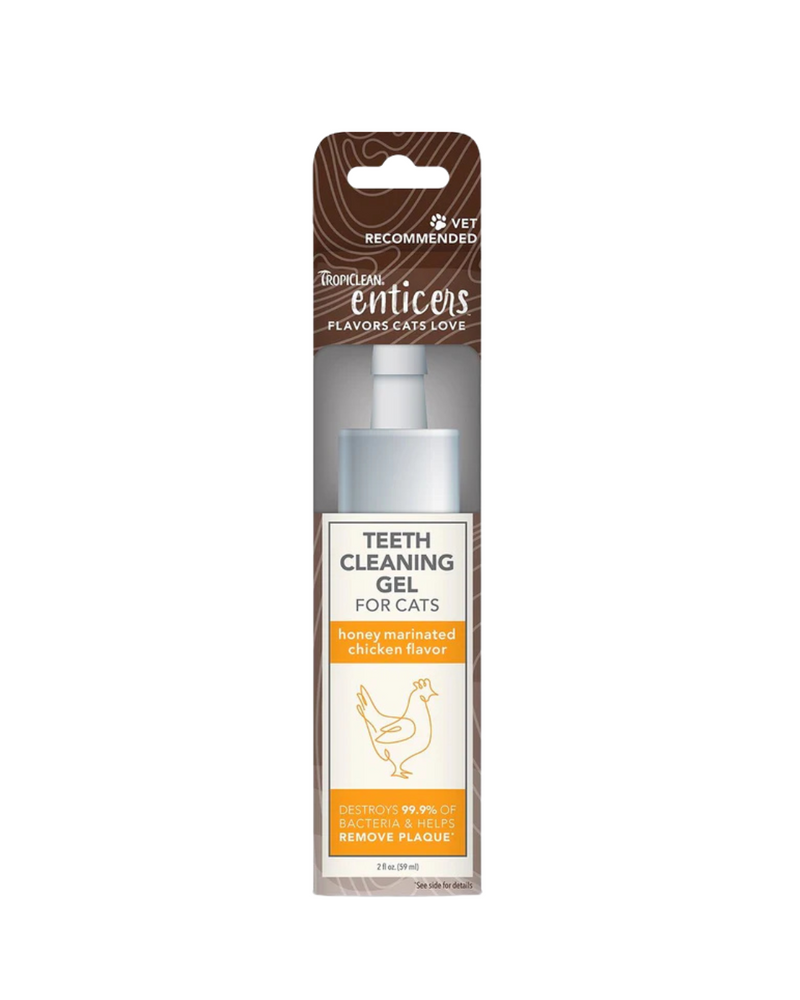 Tropiclean - Enticers Teeth Cleaning Gel For Cats - Honey Marinated Chicken Flavor - 2OZ