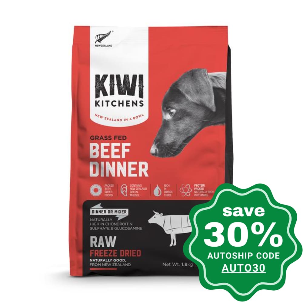 Kiwi Kitchens - Freeze-Dried Dog Food - Grass Fed Beef Dinner - 1.8KG - PetProject.HK