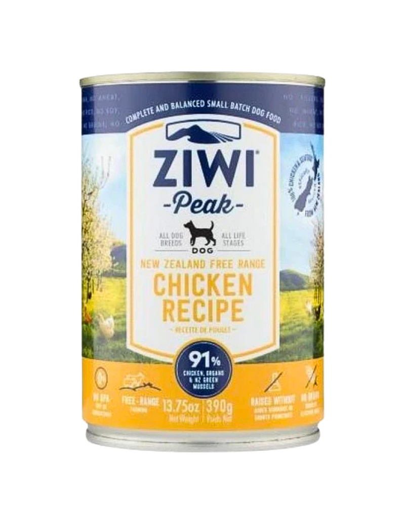 Ziwipeak - 濕潤雞肉配方狗罐頭 - 390克（至少12罐）