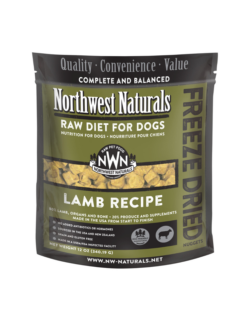 西北天然品牌 - 冷凍乾燥狗糧 - 羊肉晚餐塊 - 340克