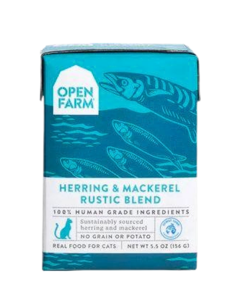 Open Farm - Wet Food for Cats - Grain Free Rustic Blend Herring & Mackerel Recipe - 5.5OZ (min. 24 cartons)
